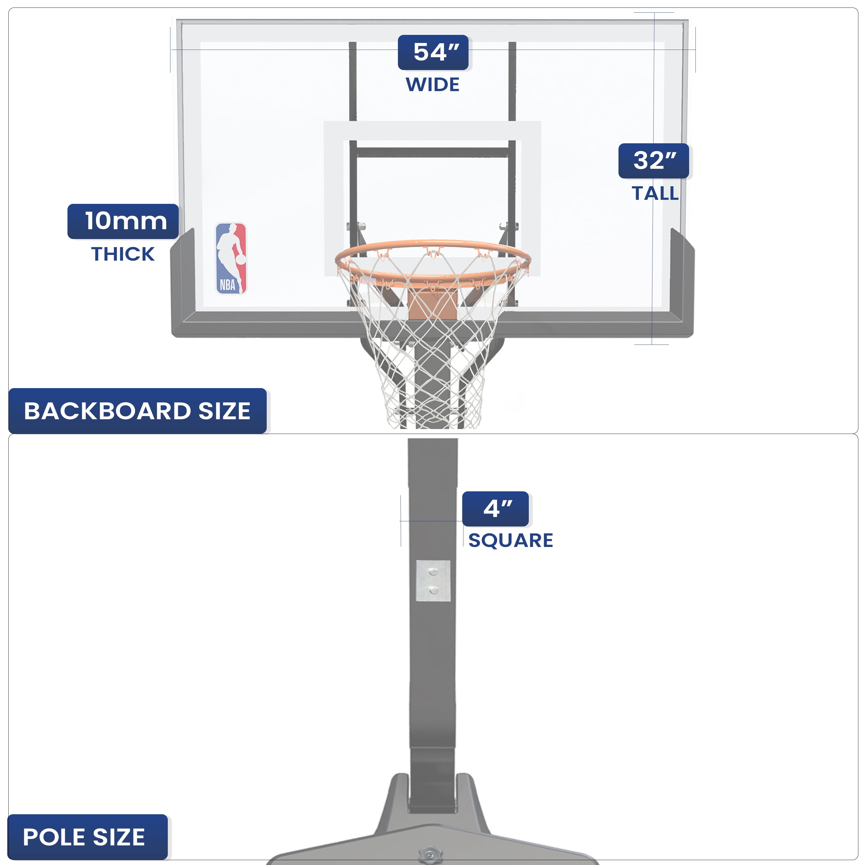 Zimtown 7.2ft - 8.5ft Height Basketball Stand, Portable Basketball Hoop  System, with Wheels, Indoor Outdoor - Walmart.com
